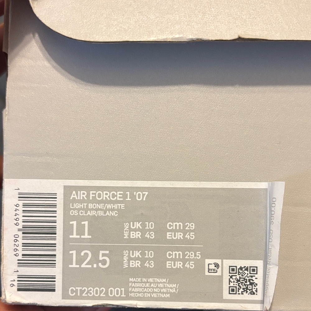 Nike Air Force 1 '07 Light Bone and White - Picture 2 of 7